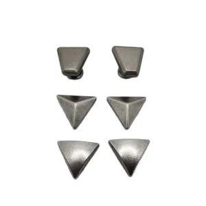 11mm Vintage Silver Triangle Rivets – Antique Zinc Alloy Studs 30 Pack