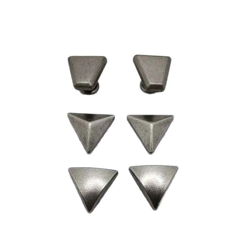 11mm Vintage Silver Triangle Rivets – Antique Zinc Alloy Studs 30 Pack