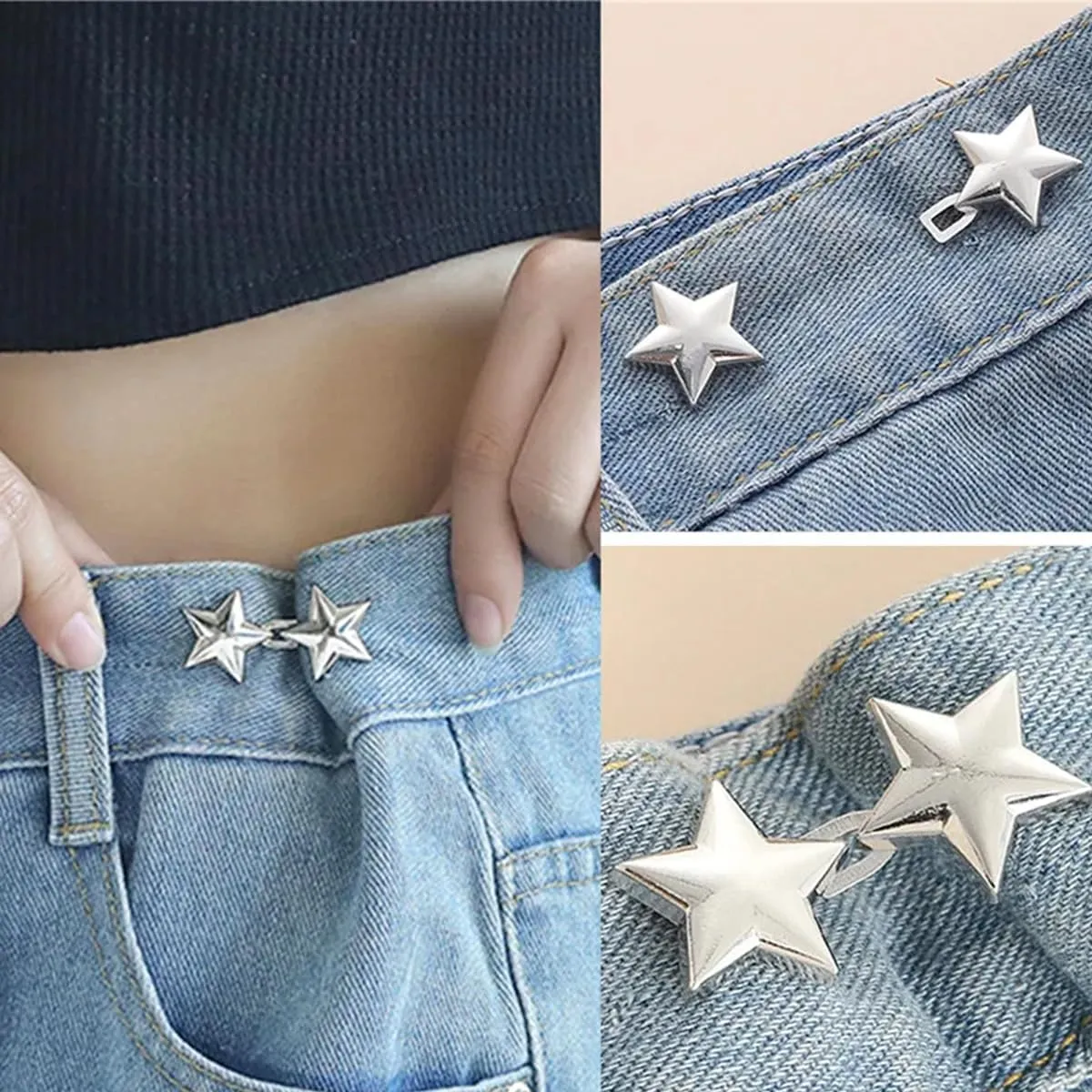 12 Set Star Adjustable No Sewing Required Stud Buttons
