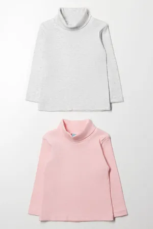 2 Pack Polonecks Pink And Grey