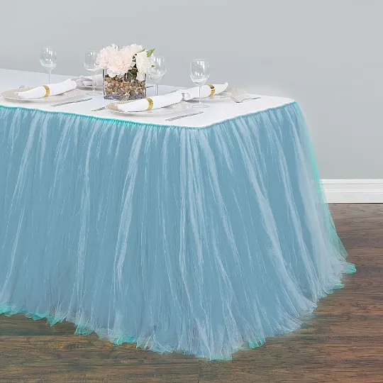 21 ft. Tulle Tutu Table Skirt (6 Colors)