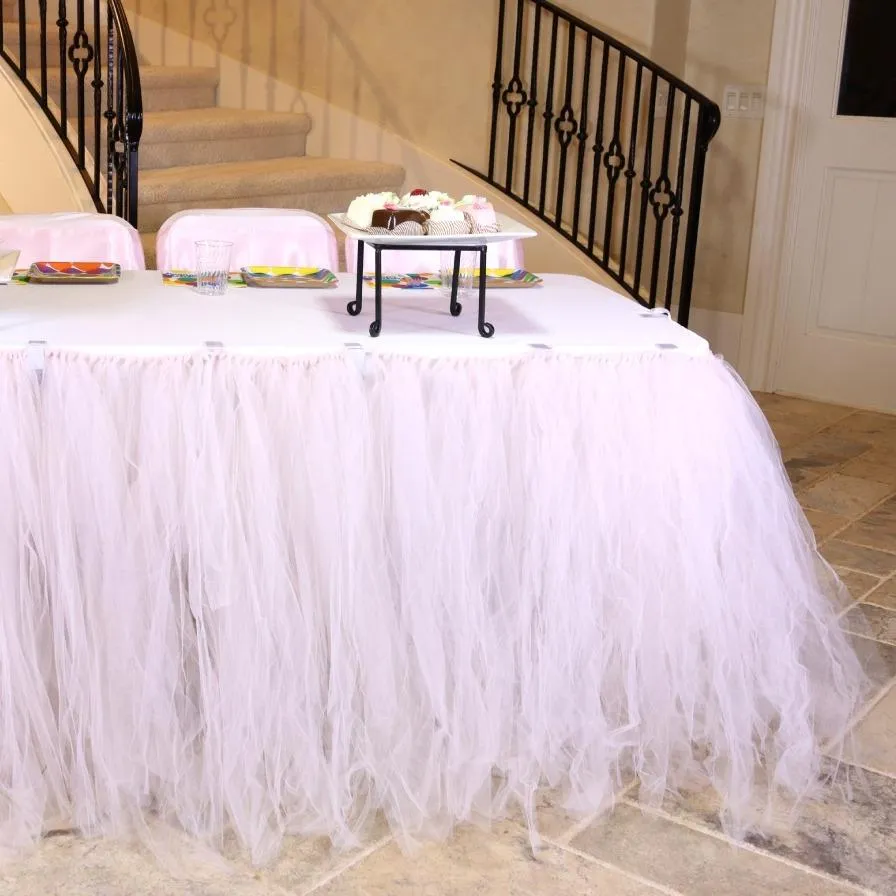 21 ft. Tulle Tutu Table Skirt (6 Colors)