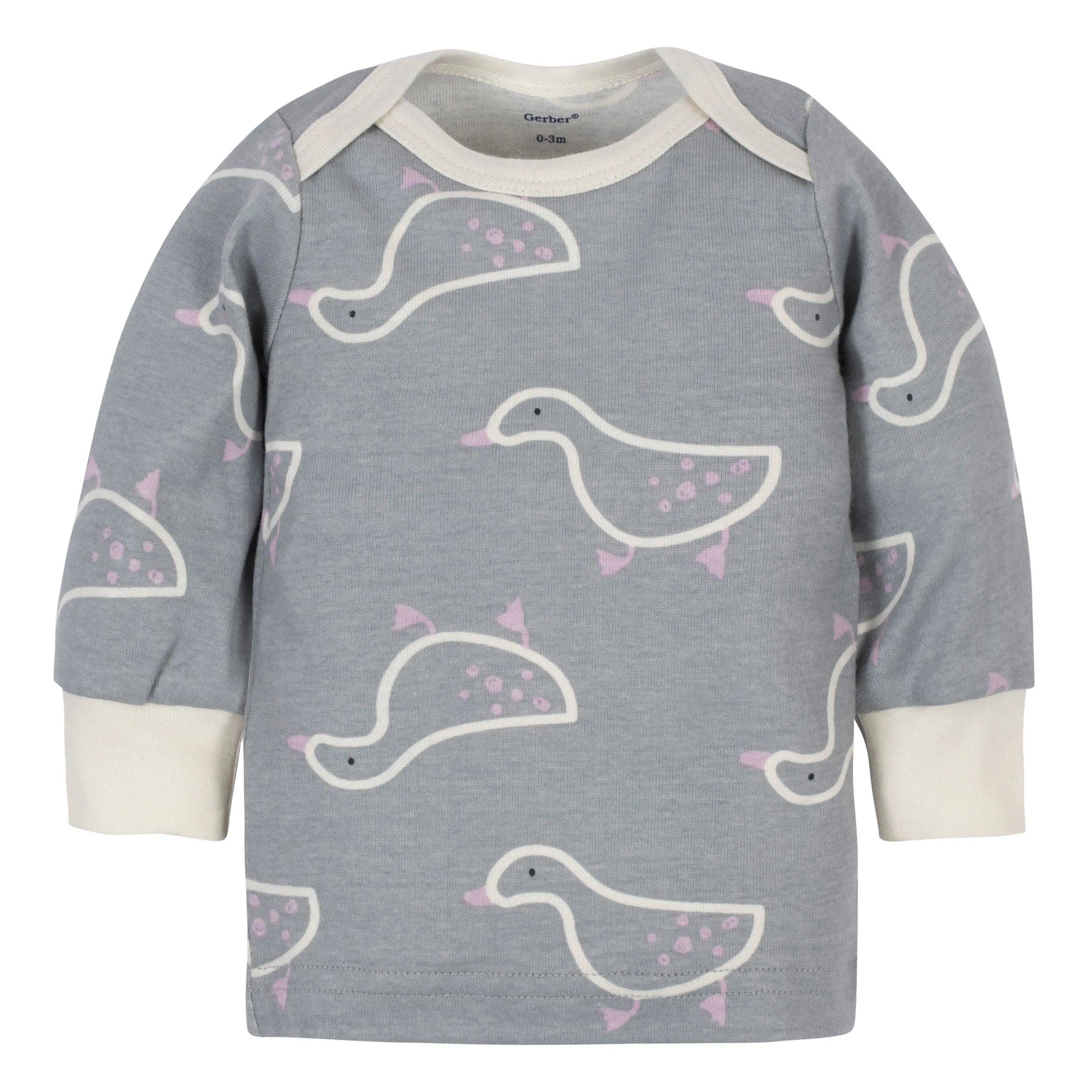 3-Piece Baby Girls Comfy Stretch Ducklings Shirt, Footed Pant and Cap Set