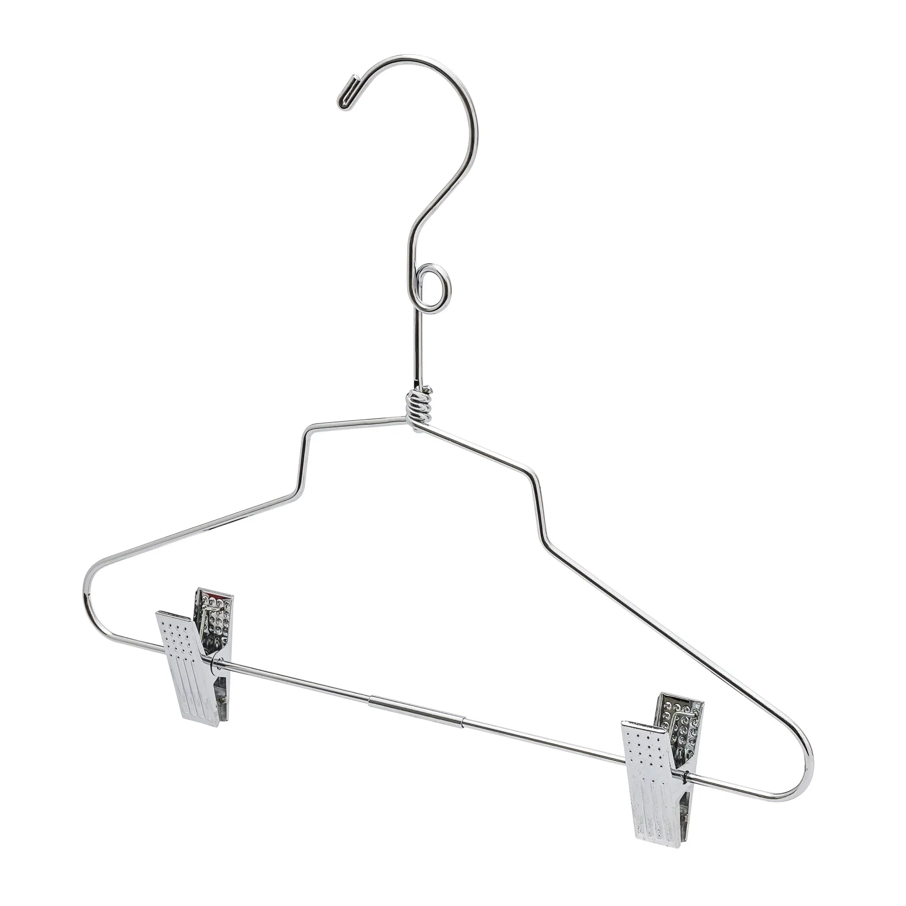 30.5cm Kid Size Metal Coat Hanger With Clips (3.5mm thick) Sold in Bundles of 25/50/100