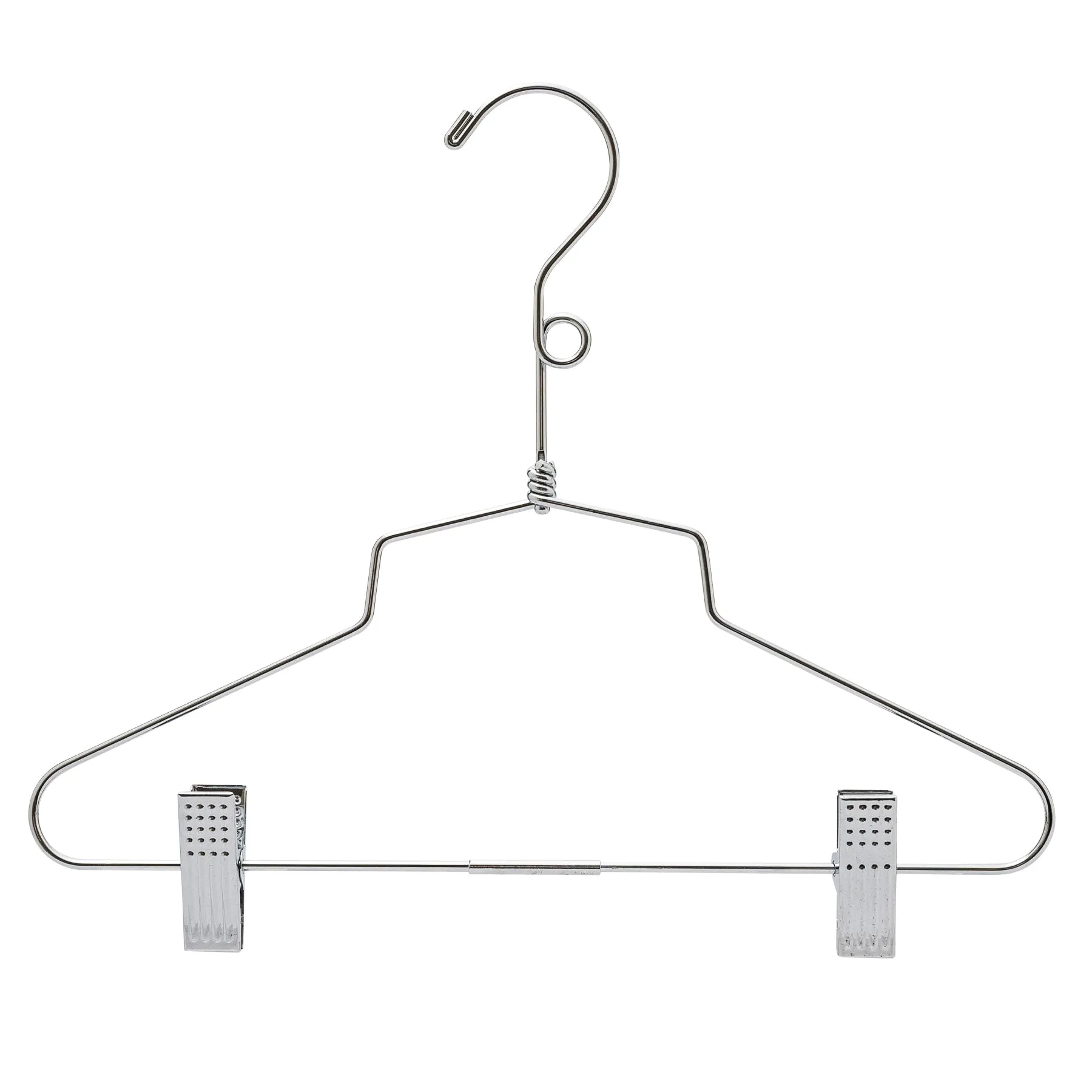 30.5cm Kid Size Metal Coat Hanger With Clips (3.5mm thick) Sold in Bundles of 25/50/100