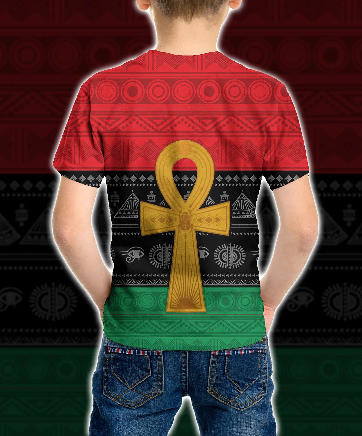 3D African Pan African Ankh Pan Africanism Kid Tshirt Apparel QT209490