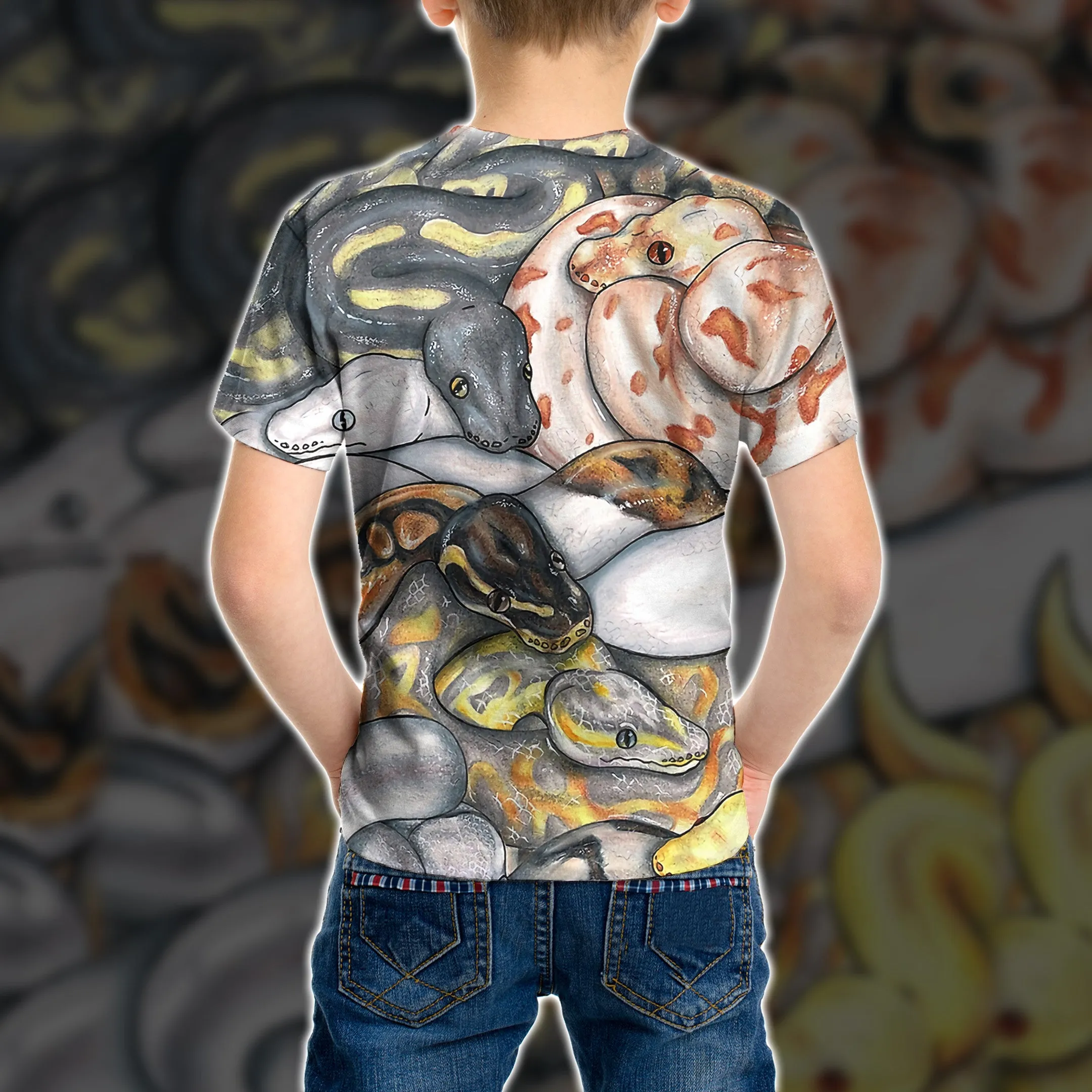 3D Ball Python Shirts and Shorts Kid Tshirt QT212291