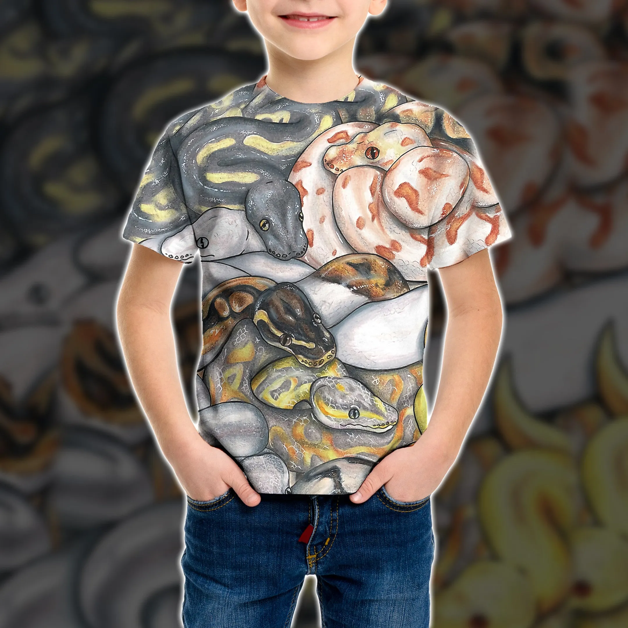 3D Ball Python Shirts and Shorts Kid Tshirt QT212291