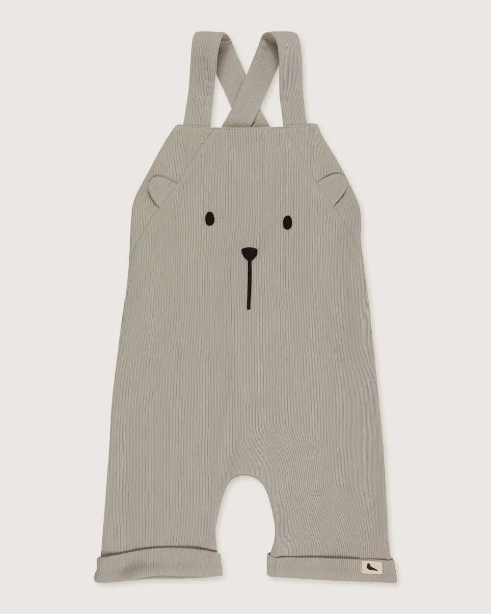 3D Bear Rib Shortie Dungarees