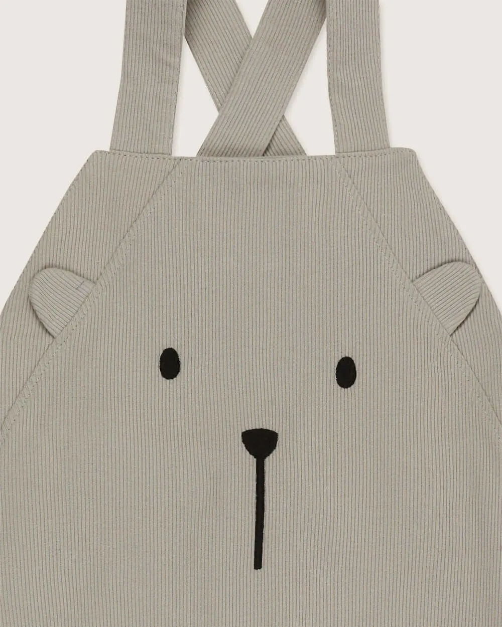 3D Bear Rib Shortie Dungarees