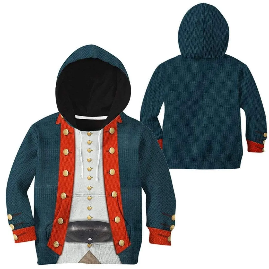3D Kid American Revolutionary War Uniform Hoodie Apparel
