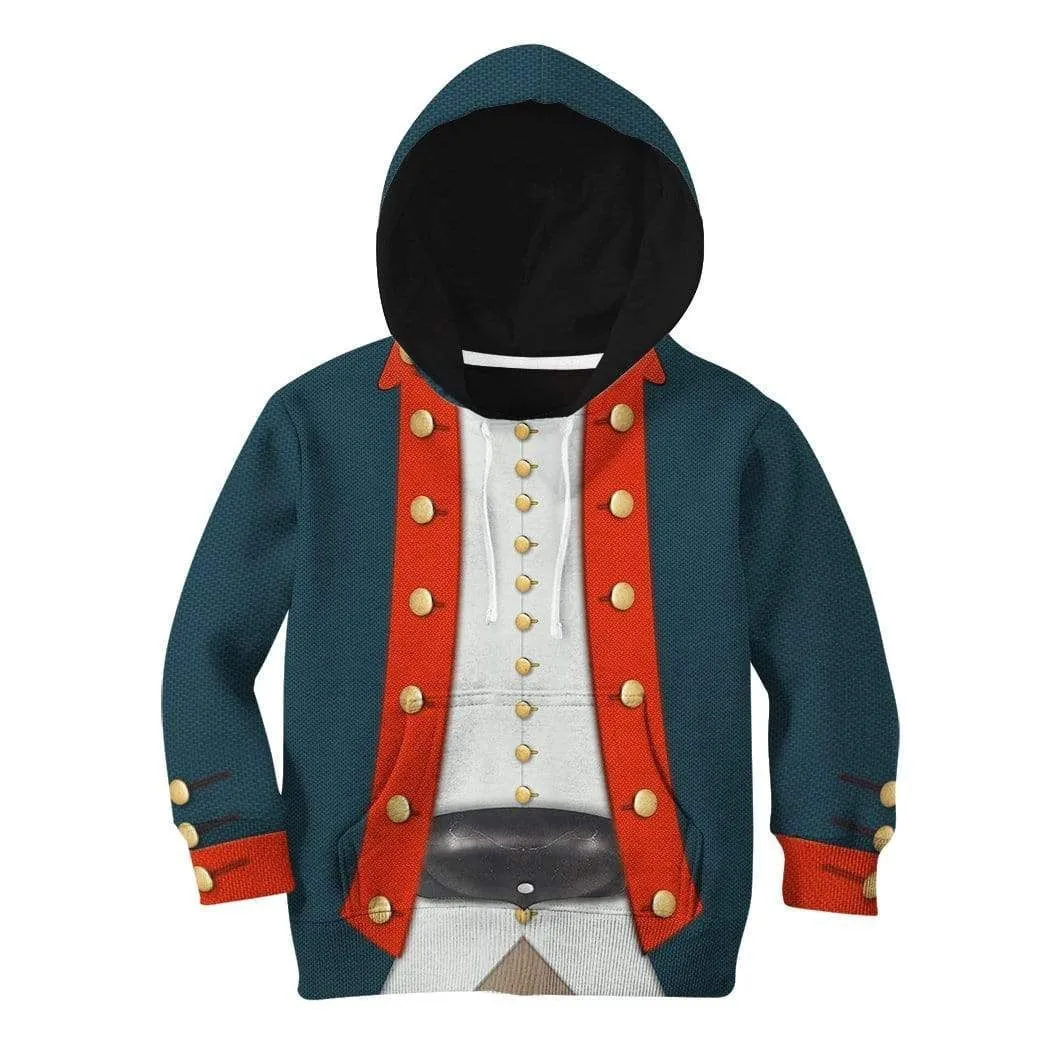 3D Kid American Revolutionary War Uniform Hoodie Apparel