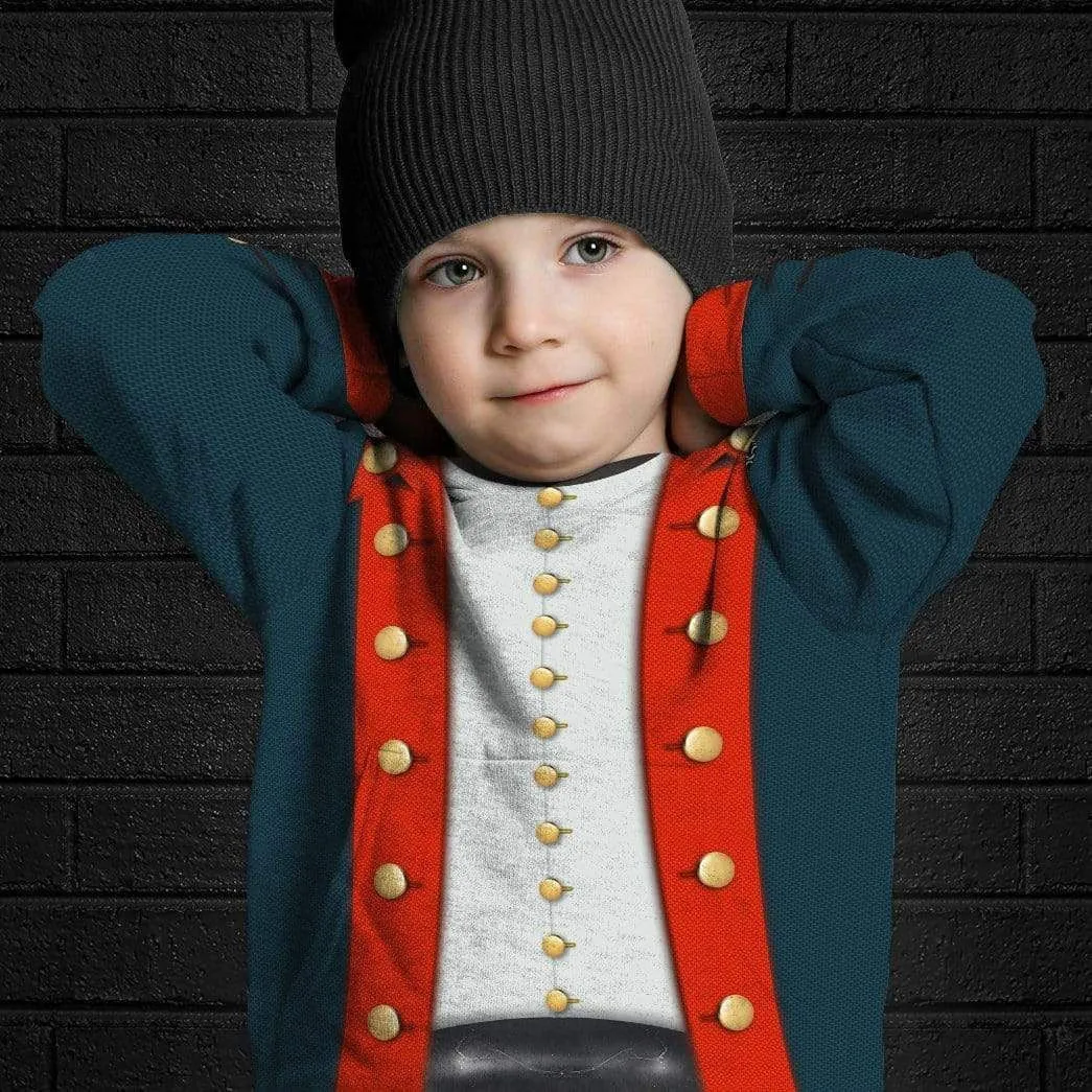 3D Kid American Revolutionary War Uniform Hoodie Apparel