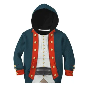 3D Kid American Revolutionary War Uniform Hoodie Apparel