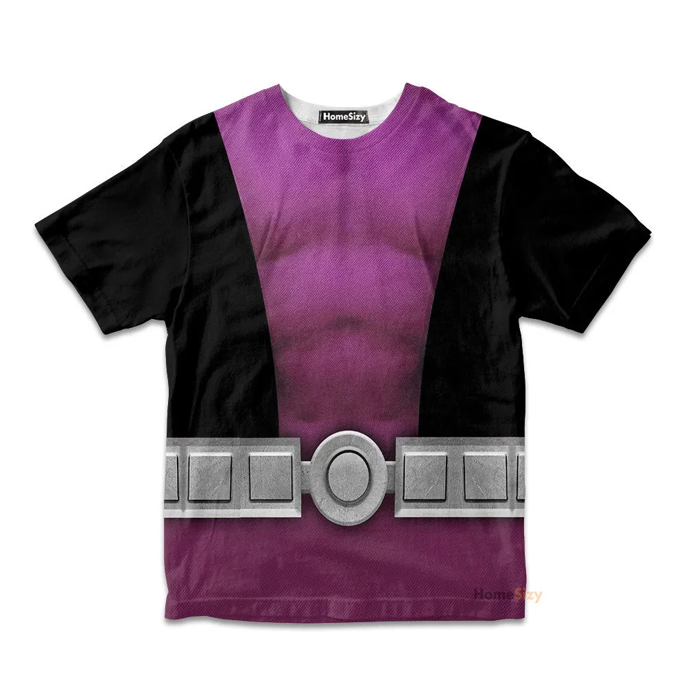 3D Teen Titan Beast Boy TZip Custom Cosplay Costume Kid Tshirt QT207057Tf