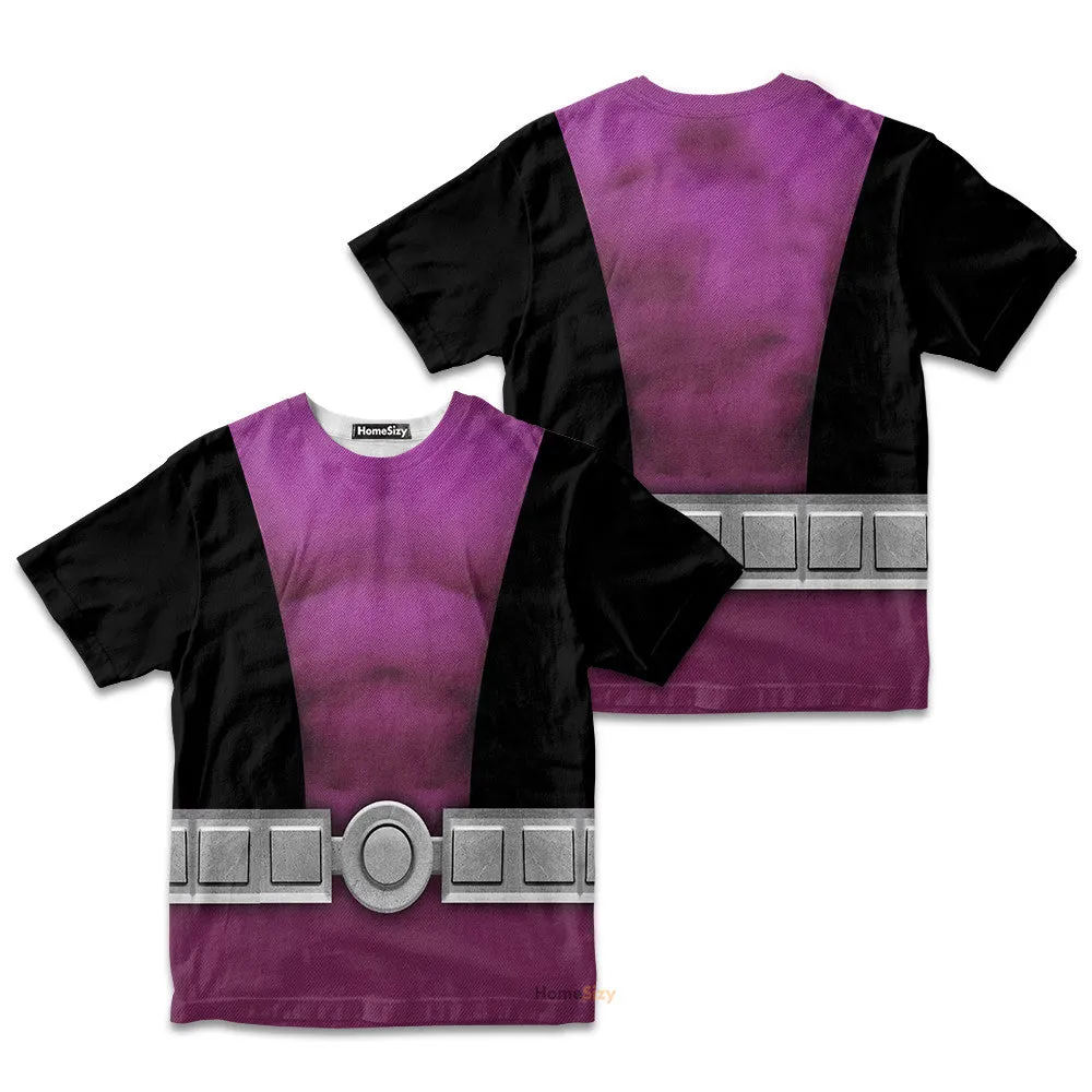 3D Teen Titan Beast Boy TZip Custom Cosplay Costume Kid Tshirt QT207057Tf