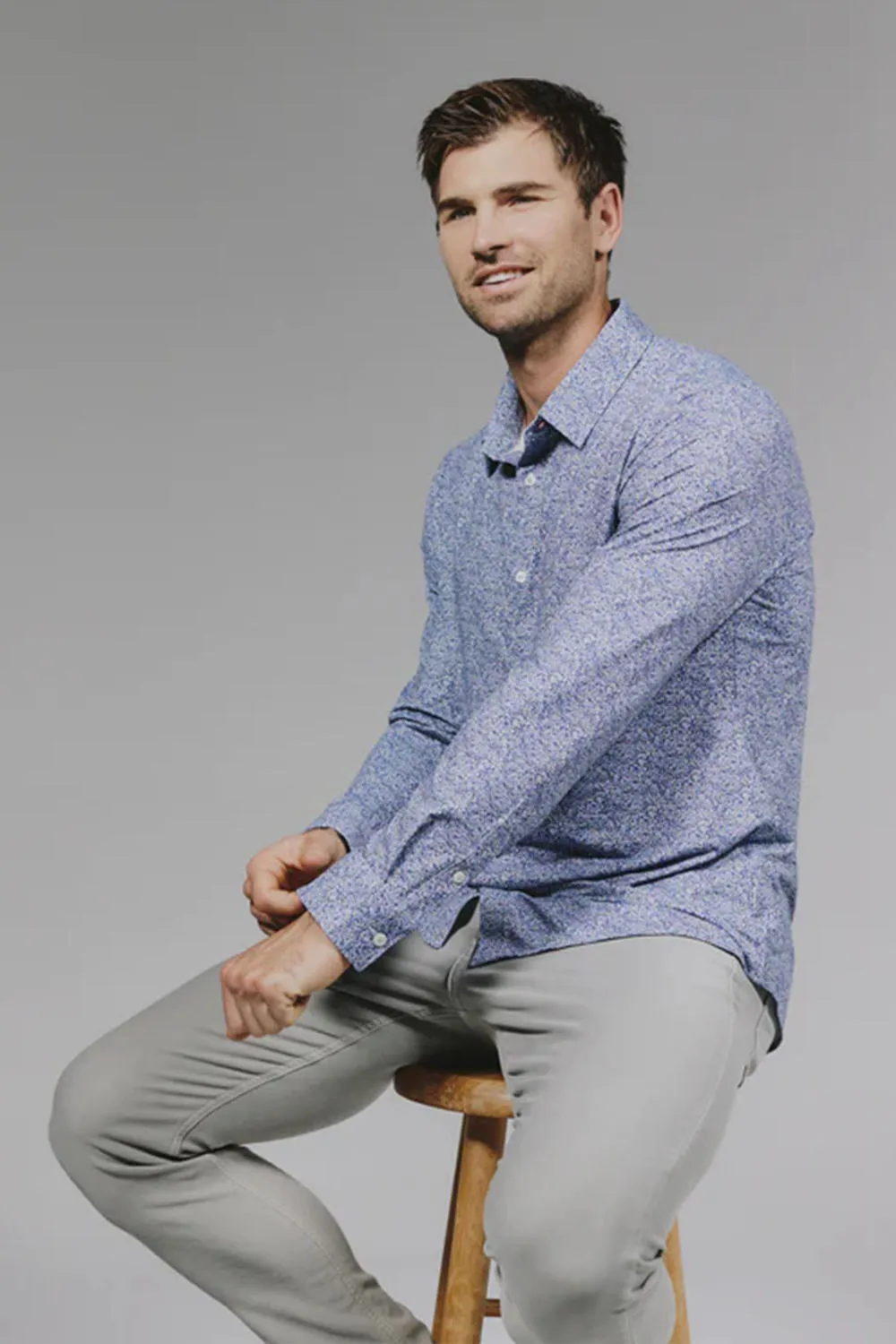 7Diamonds Prague Woven Shirt for Men in Blue | SMKL-8052-BLUE