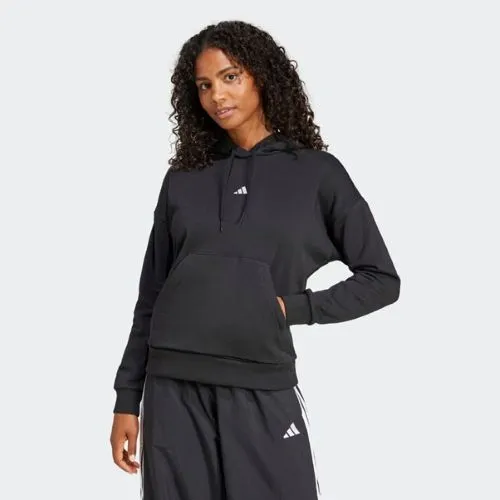 Adidas Womens Small Logo Feel Cozy Hoodie Black/White