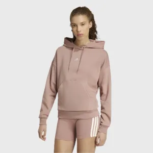 Adidas Womens Small Logo Feel Cozy Hoodie Warm Clay/White