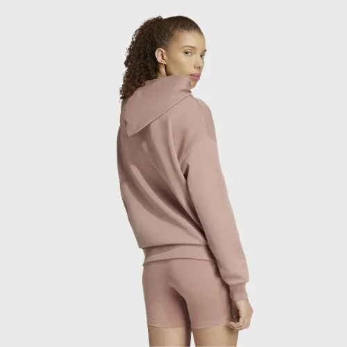 Adidas Womens Small Logo Feel Cozy Hoodie Warm Clay/White