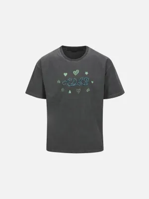ADSB Hearts Card T-Shirts - Chcoal