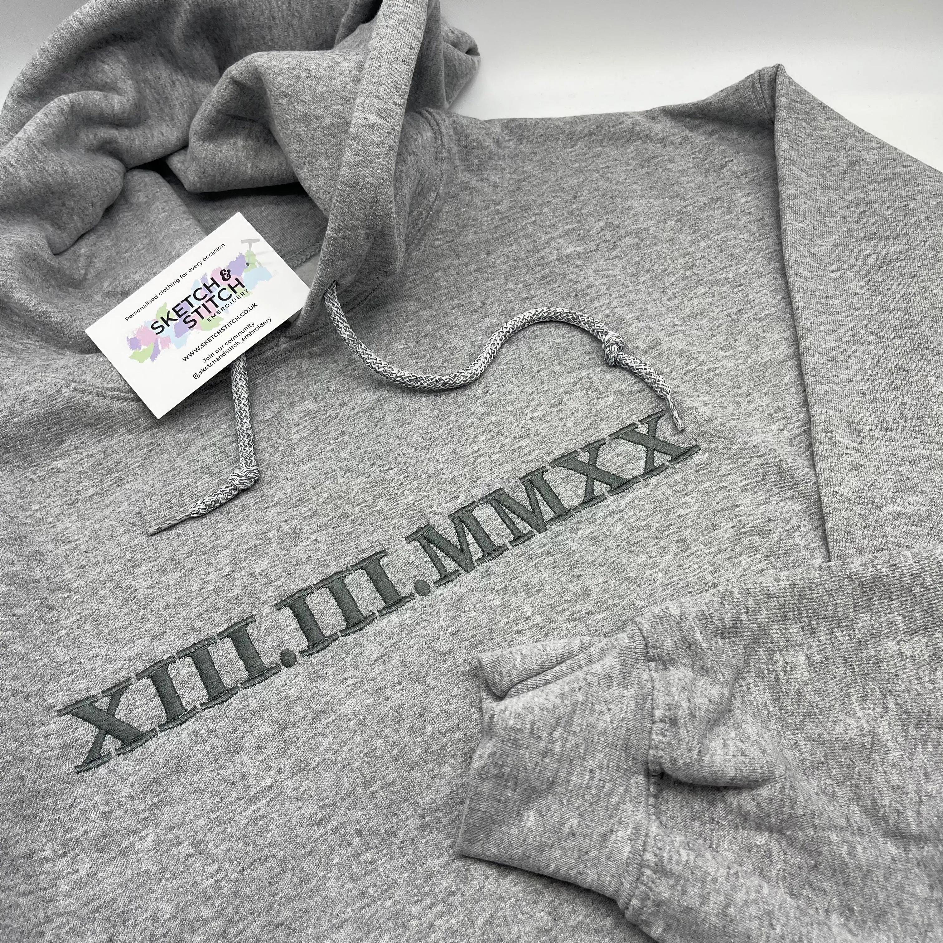 Adult hoodie personalised roman numerals