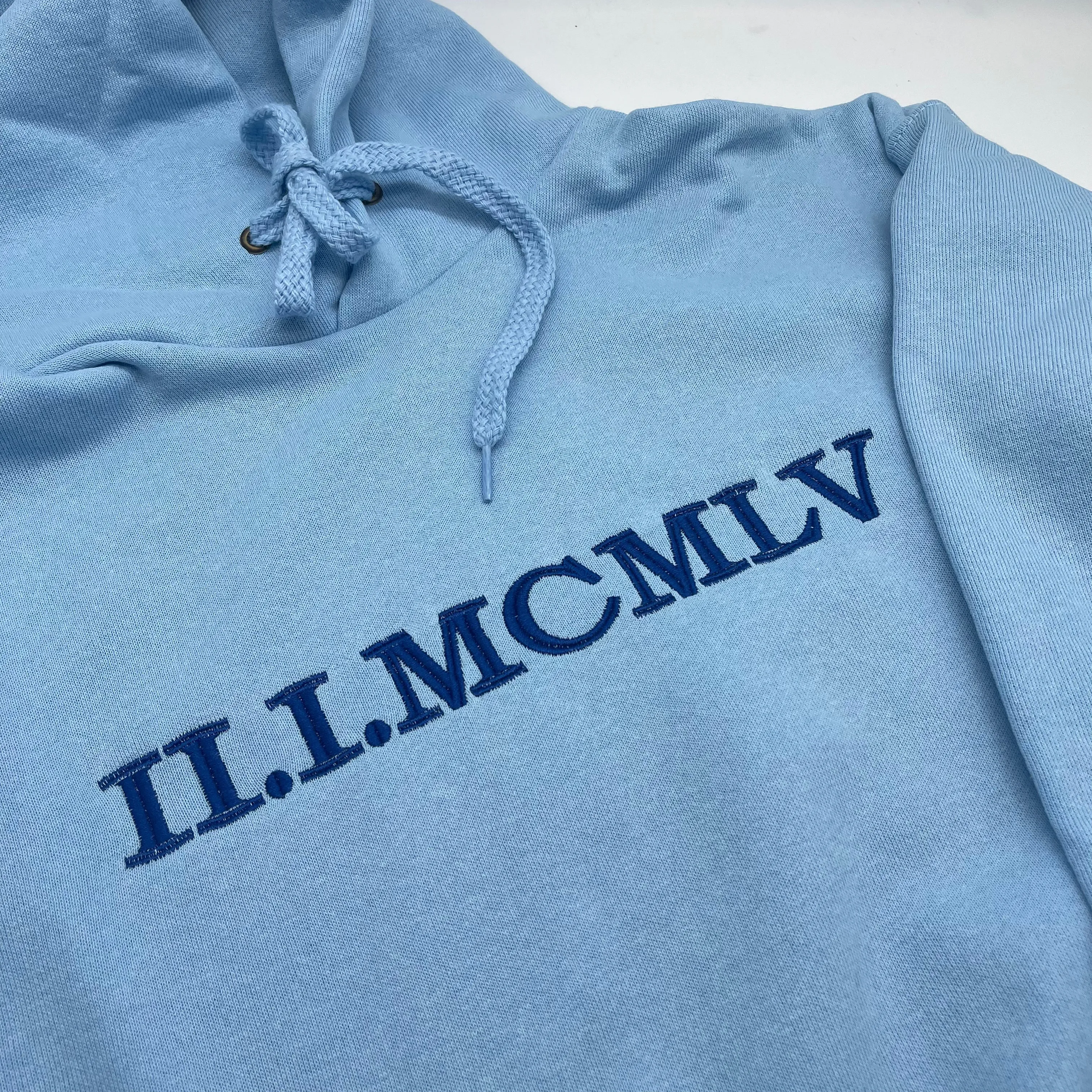 Adult hoodie personalised roman numerals