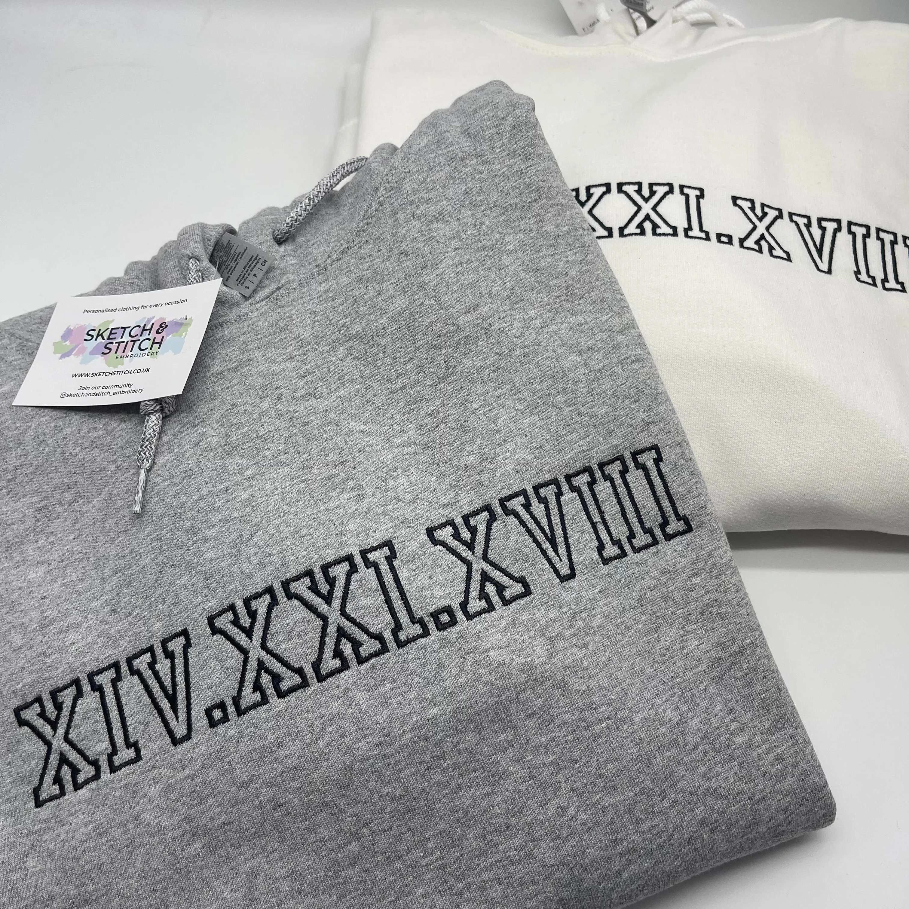 Adult hoodie personalised roman numerals