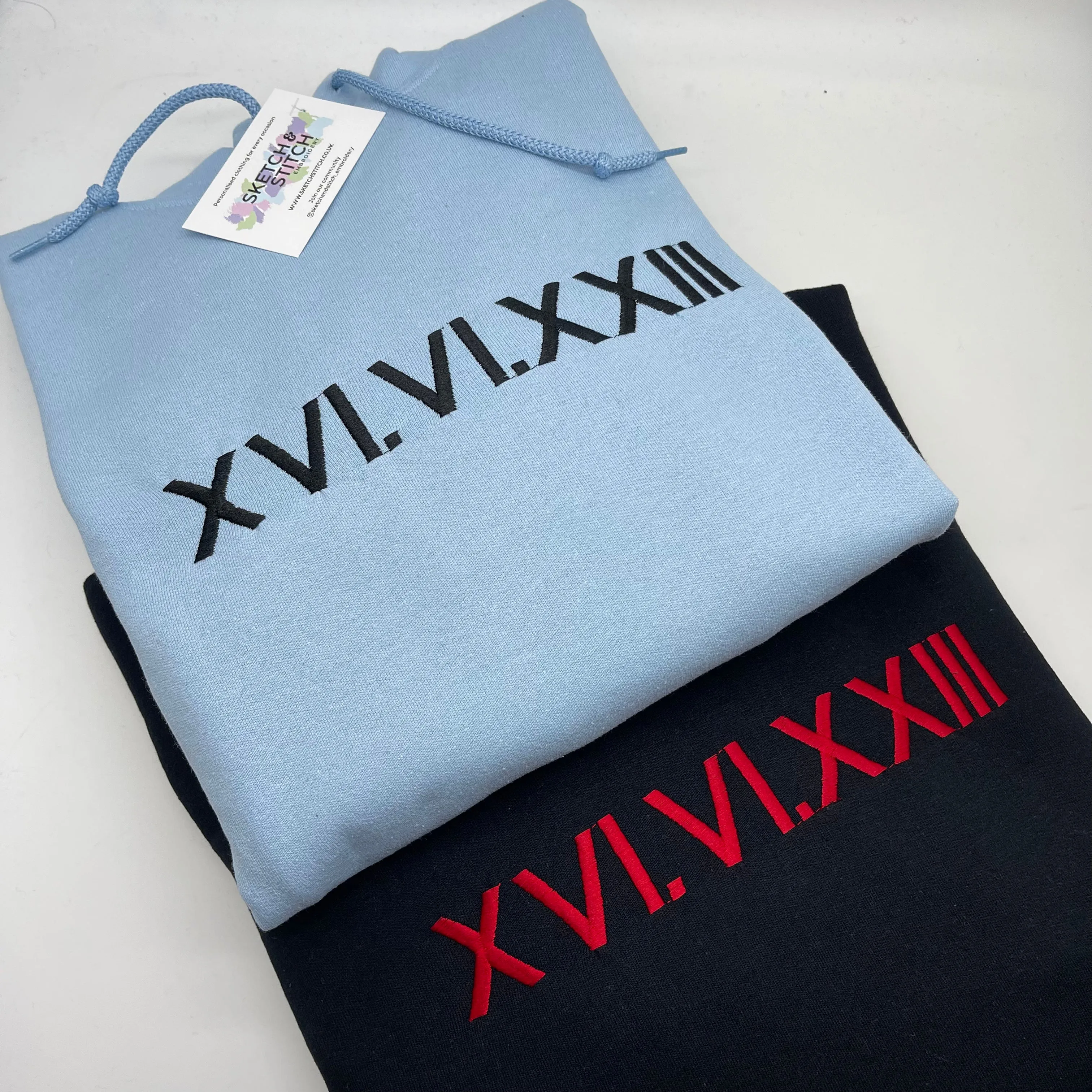 Adult hoodie personalised roman numerals