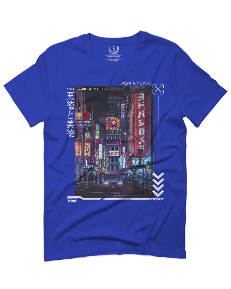 Aesthetic Japanese City Vaporwave Art Cyberpunk Retro Street wear For men T Shirt