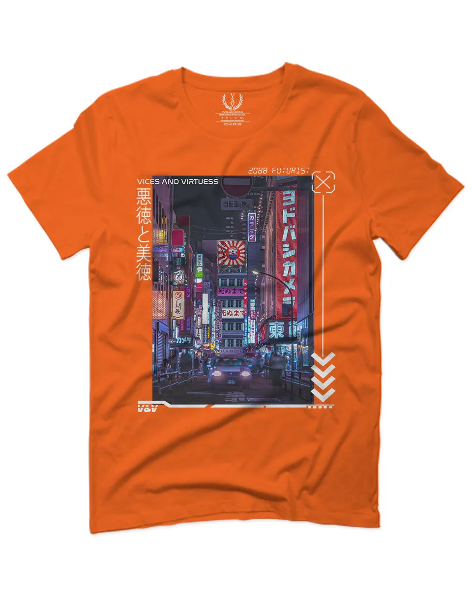 Aesthetic Japanese City Vaporwave Art Cyberpunk Retro Street wear For men T Shirt