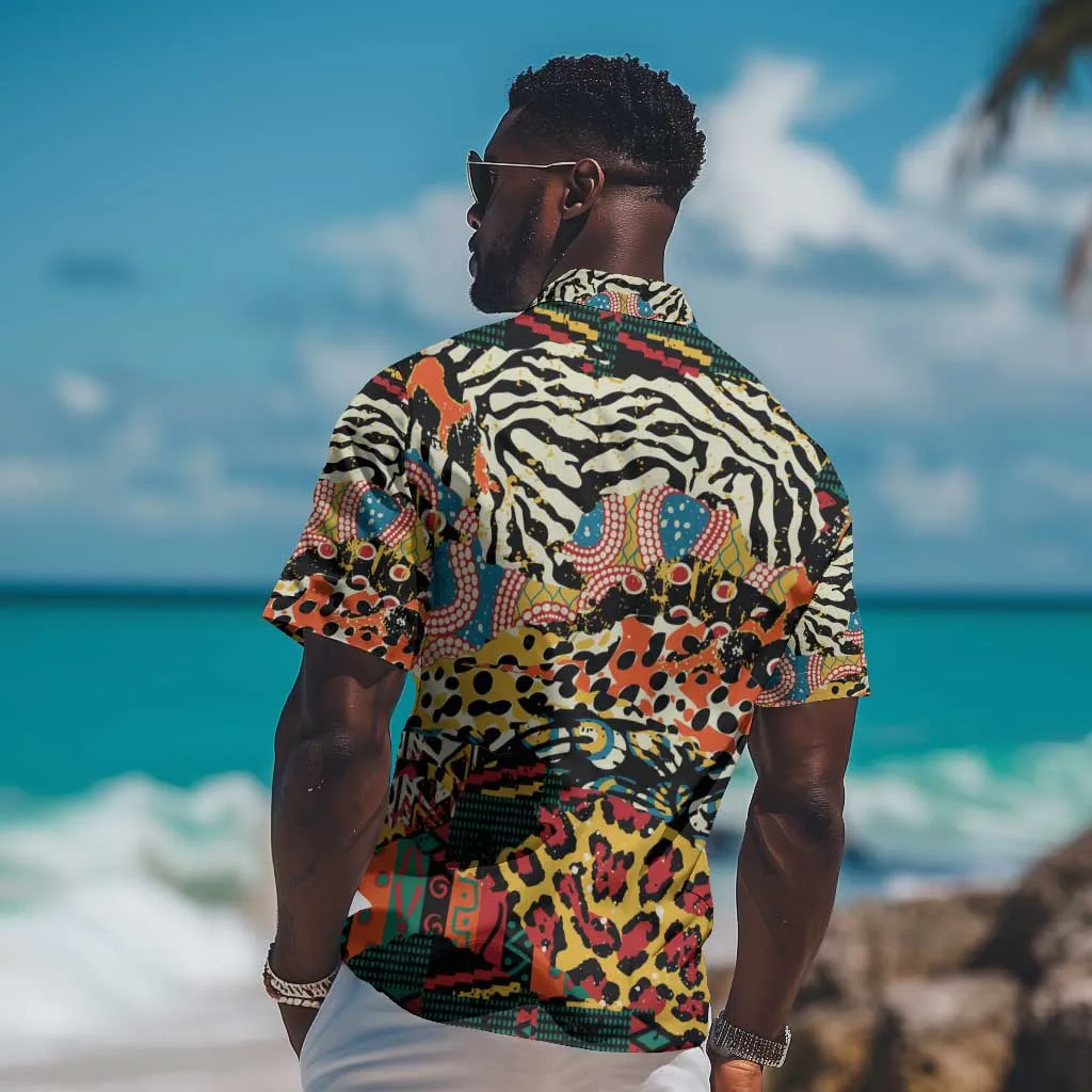 African Wildlife Hawaiian Shirt Animal Pattern DT02