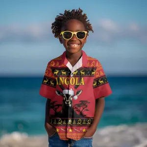 Afro Angola Giant Sable Antelope Christmas Kid Hawaiian Shirt Virtus Unita Fortior Feliz Natal LT18