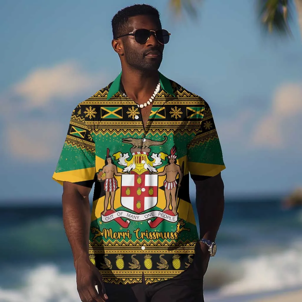 Afro-Jamaicans Hawaiian Shirt Coat Of Arms - Merry Christmas LT15