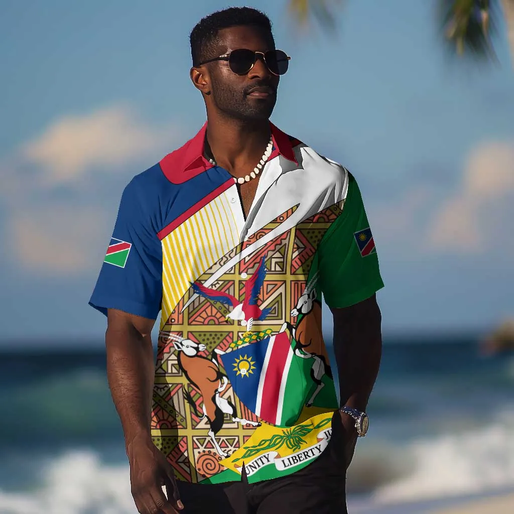 Afro Namibia Map Hawaiian Shirt National Emblem and Cultural Motif Design TS04