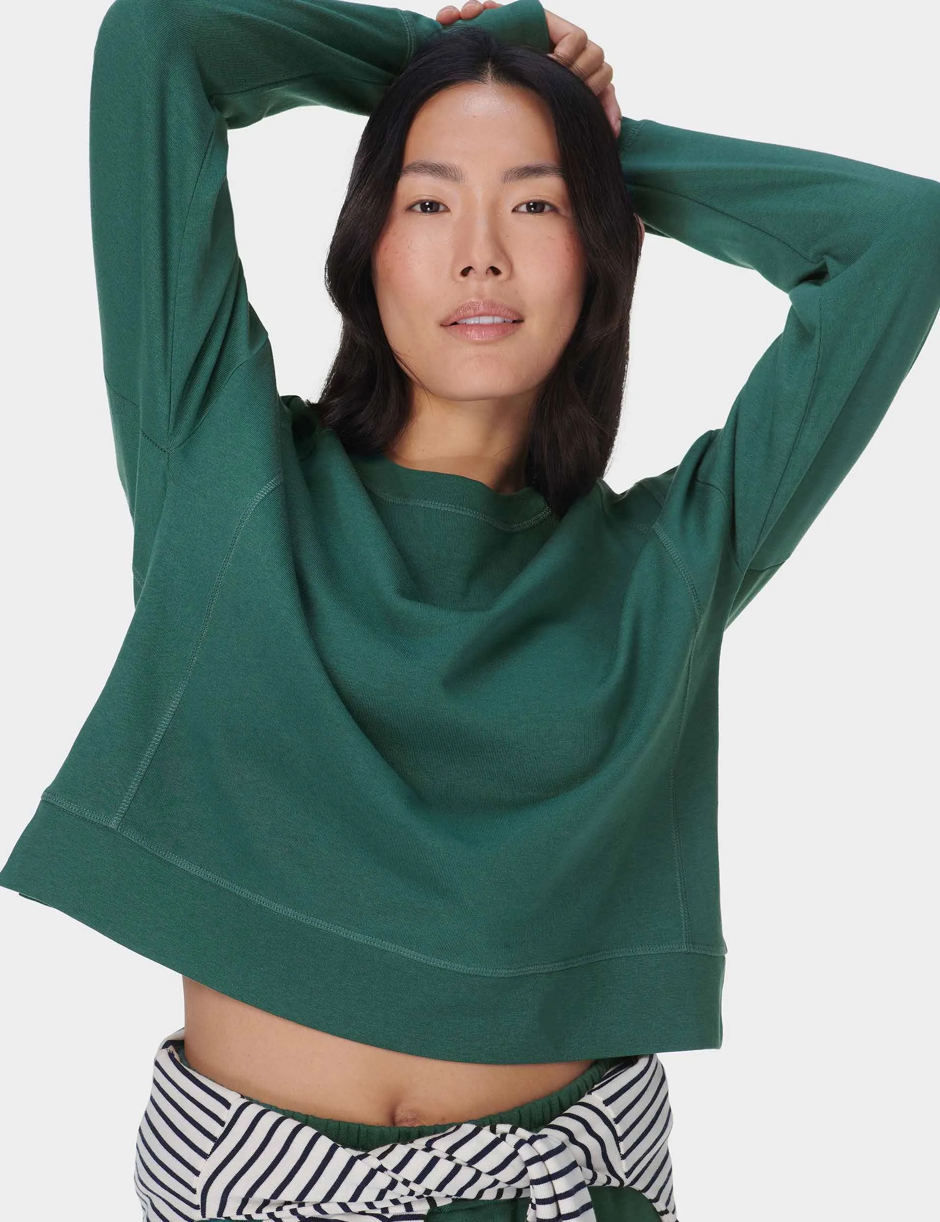 After Class Crop Sweatshirt - Glade Green