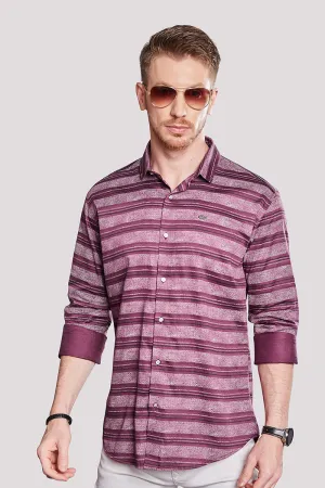 Alessandr Pink Stripe Printed Shirt