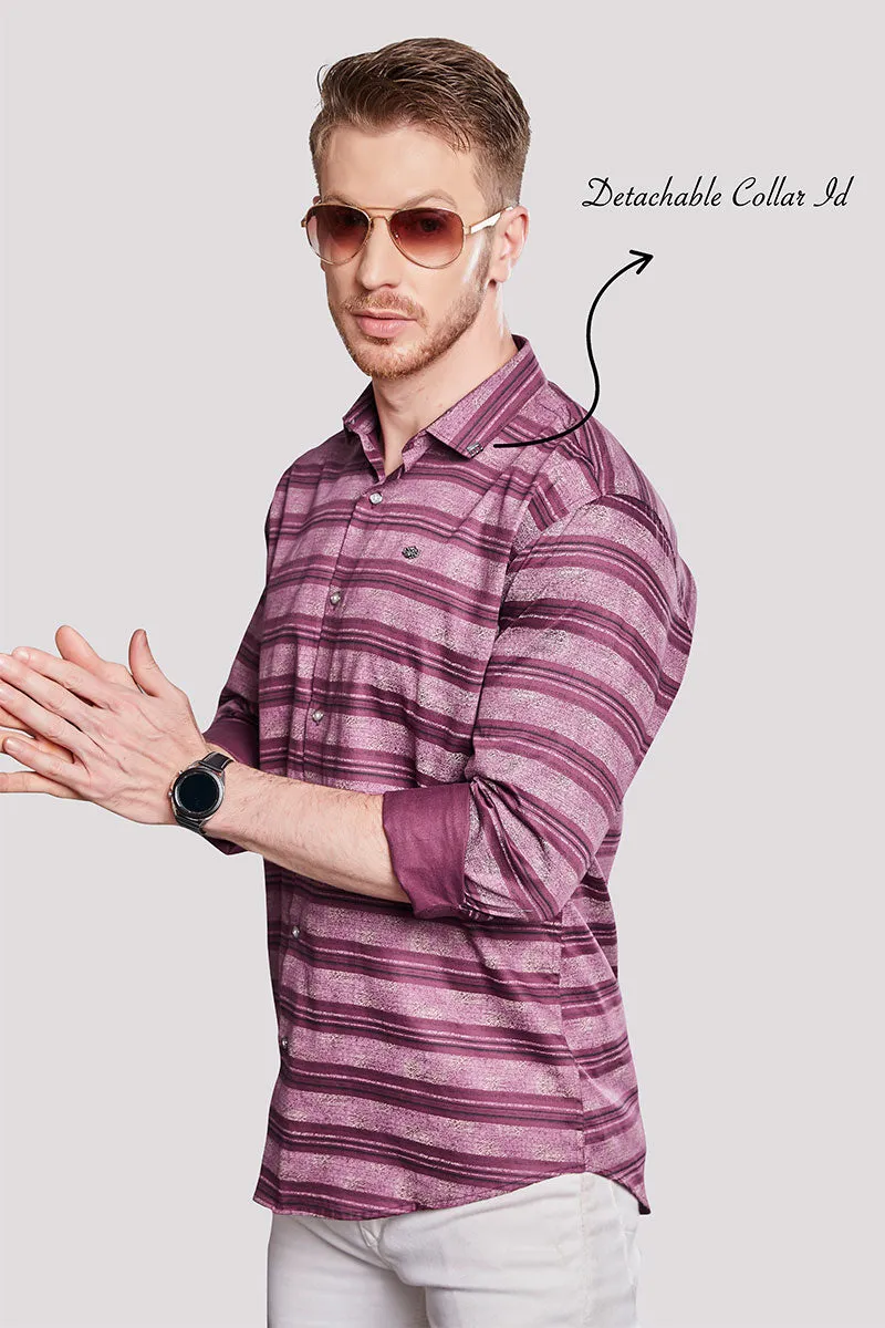 Alessandr Pink Stripe Printed Shirt