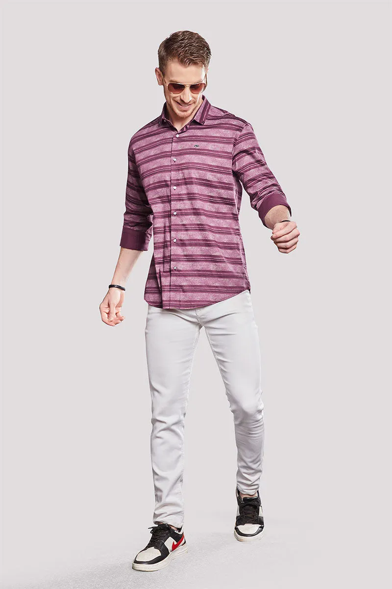 Alessandr Pink Stripe Printed Shirt