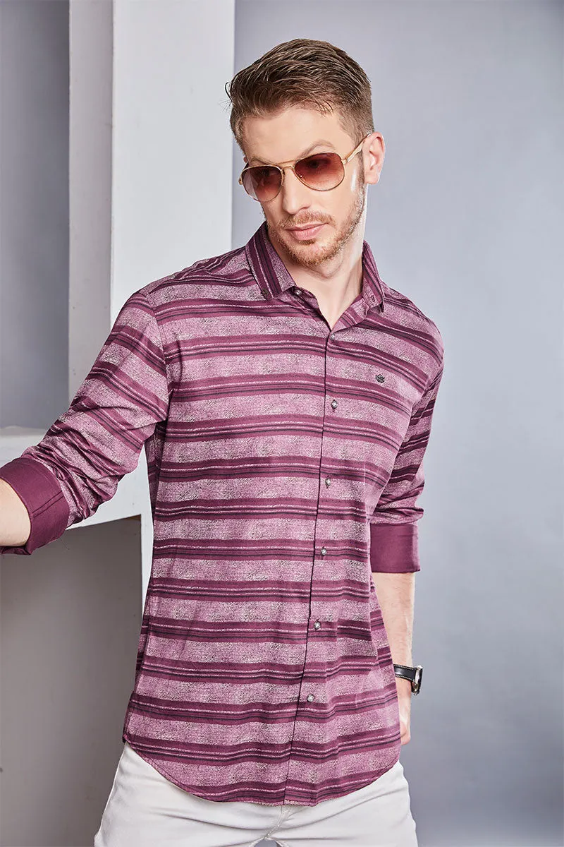 Alessandr Pink Stripe Printed Shirt