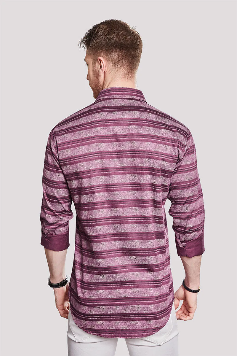 Alessandr Pink Stripe Printed Shirt