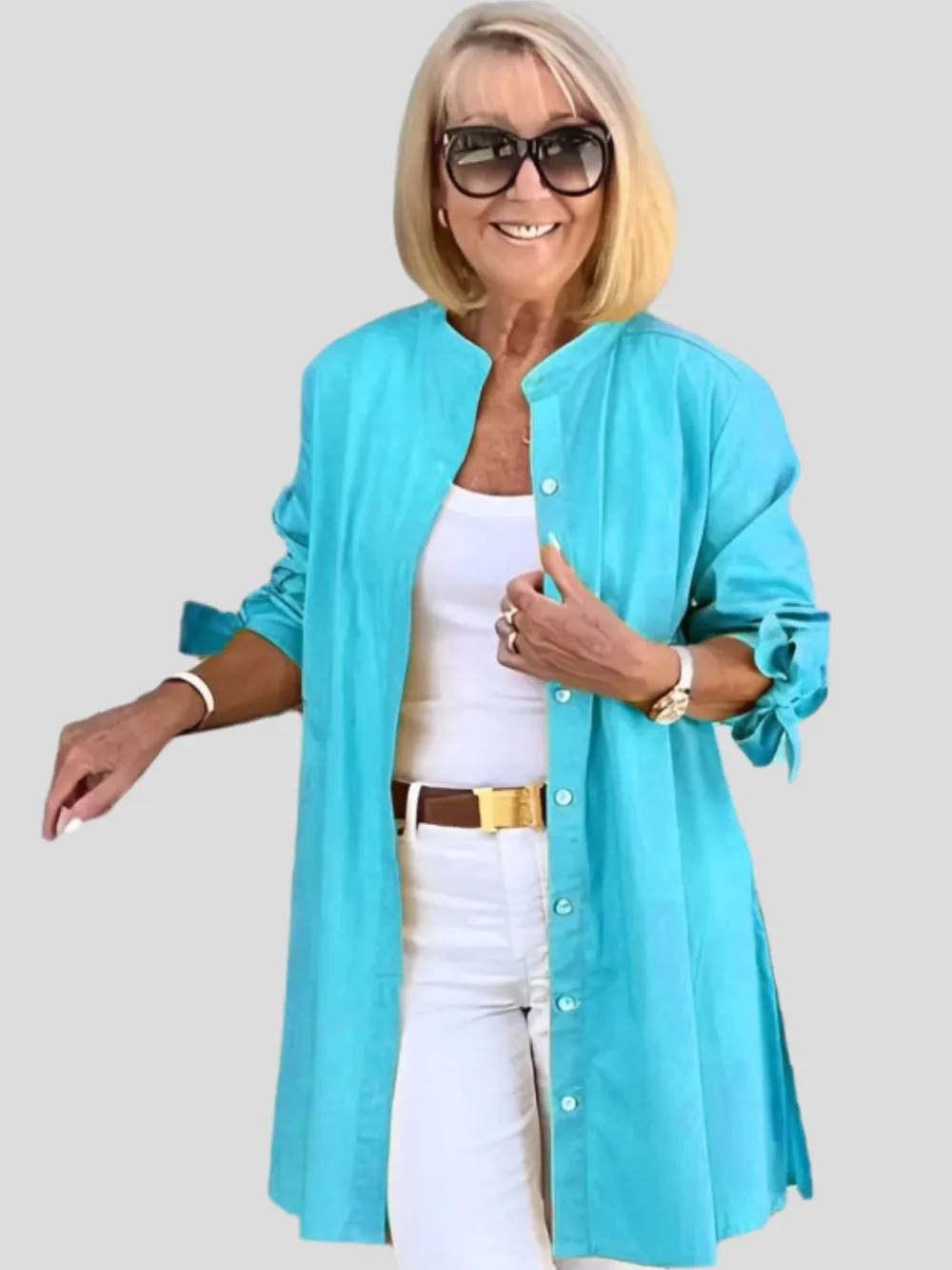 Aliera Luxeline High-Collar Blouse