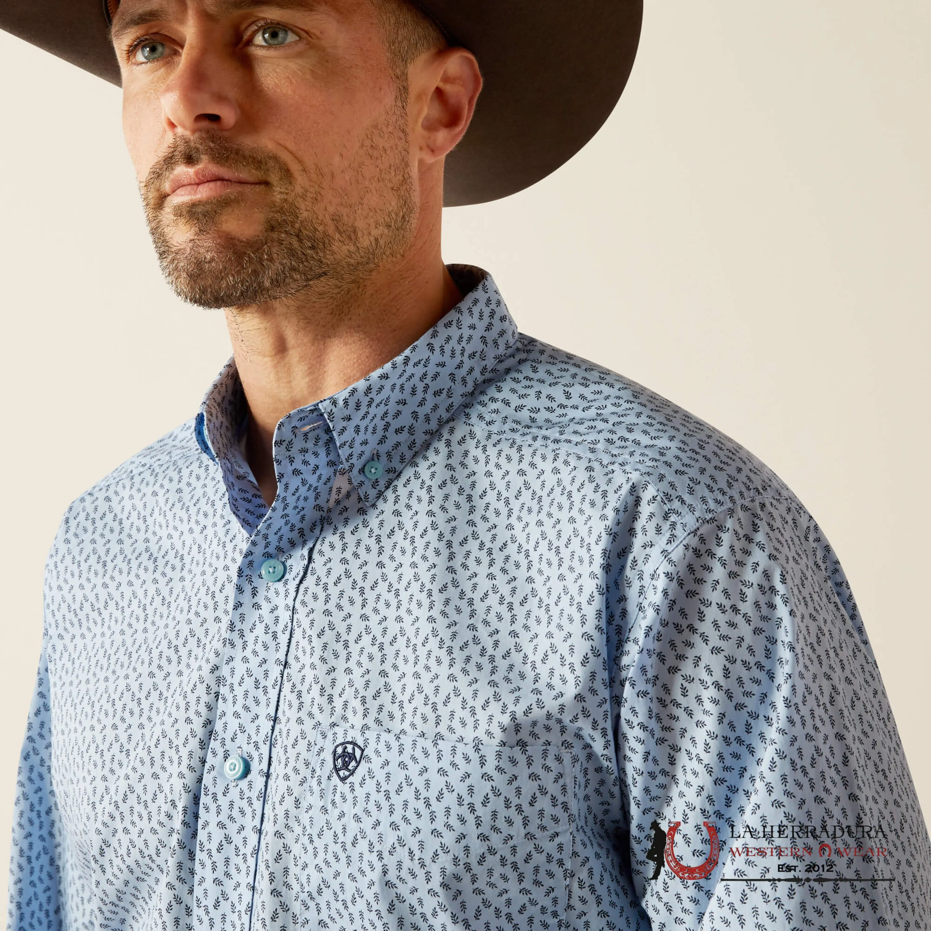 ARIAT ROWAN LIGHT BLUE LONG SLEEVE SHIRT