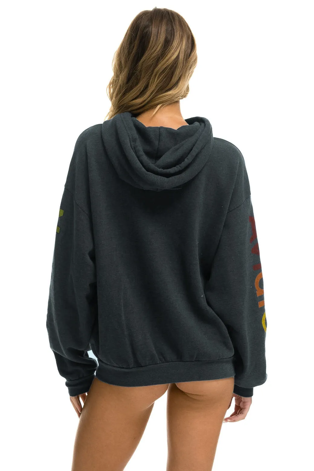 AVIATOR NATION MIAMI RELAXED PULLOVER HOODIE - CHARCOAL