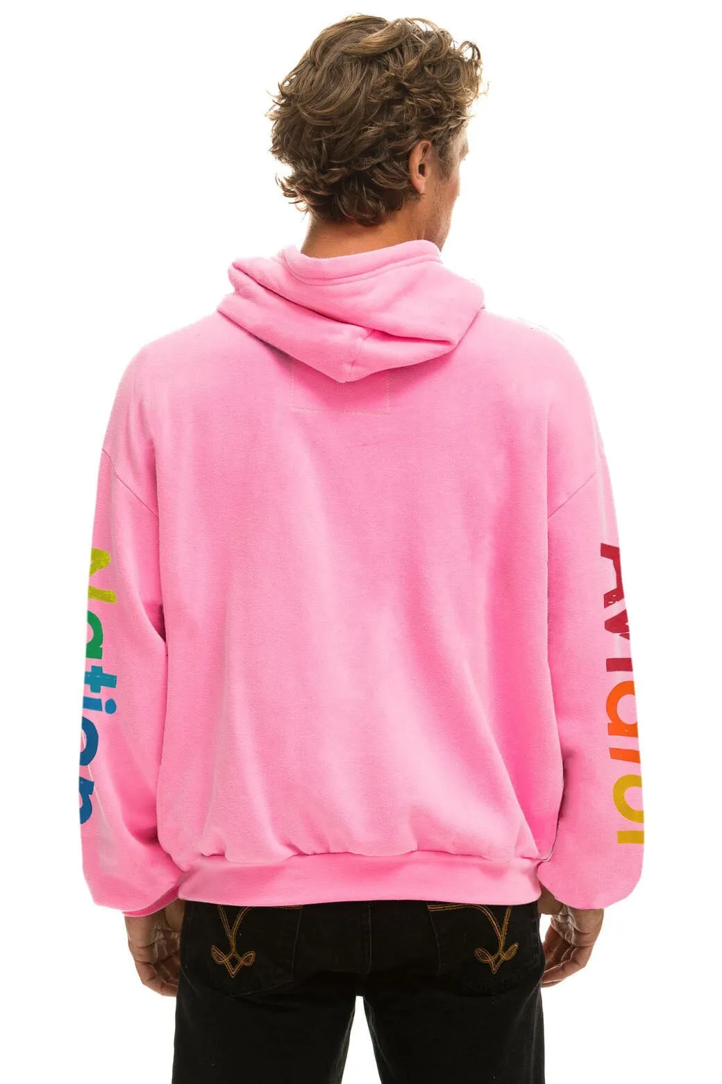 AVIATOR NATION MIAMI RELAXED PULLOVER HOODIE - NEON PINK