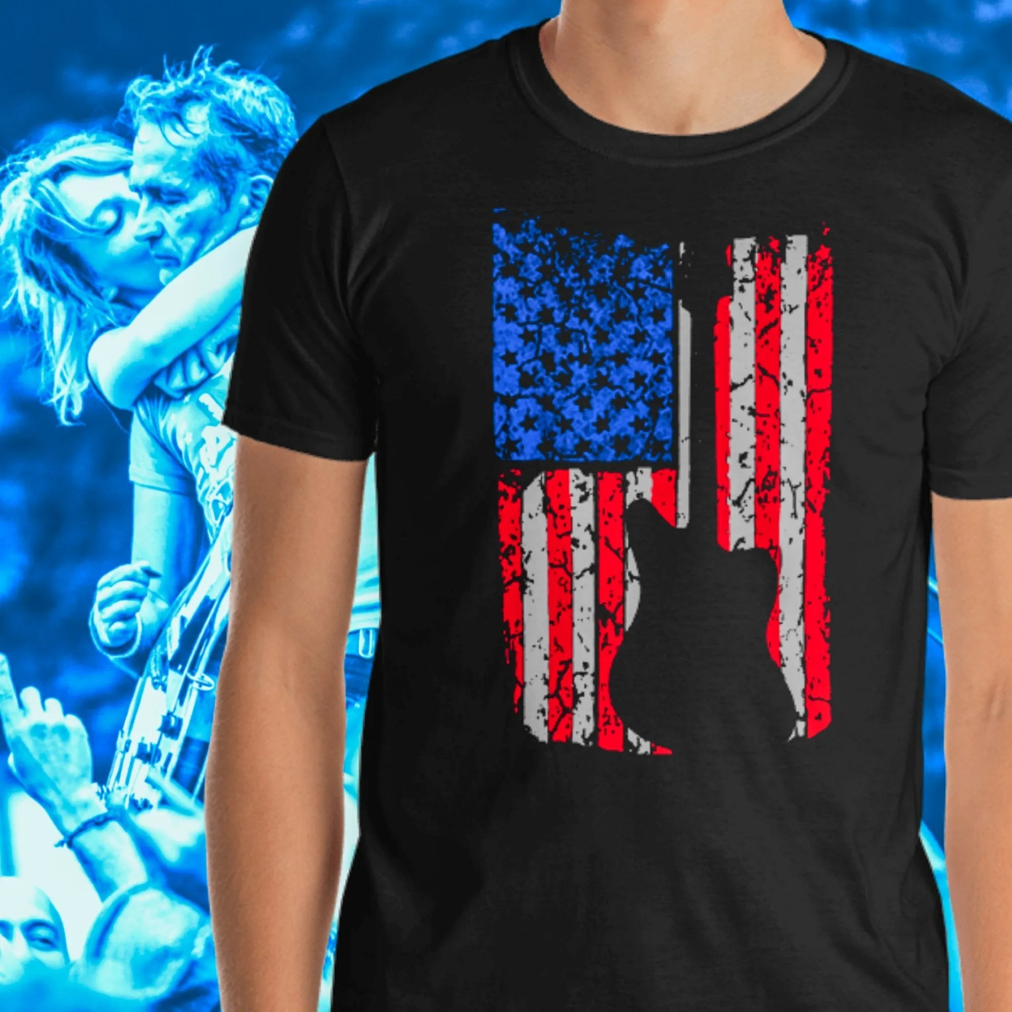 Axe Dr. "Old Glory J-Master" Guitar T-Shirt