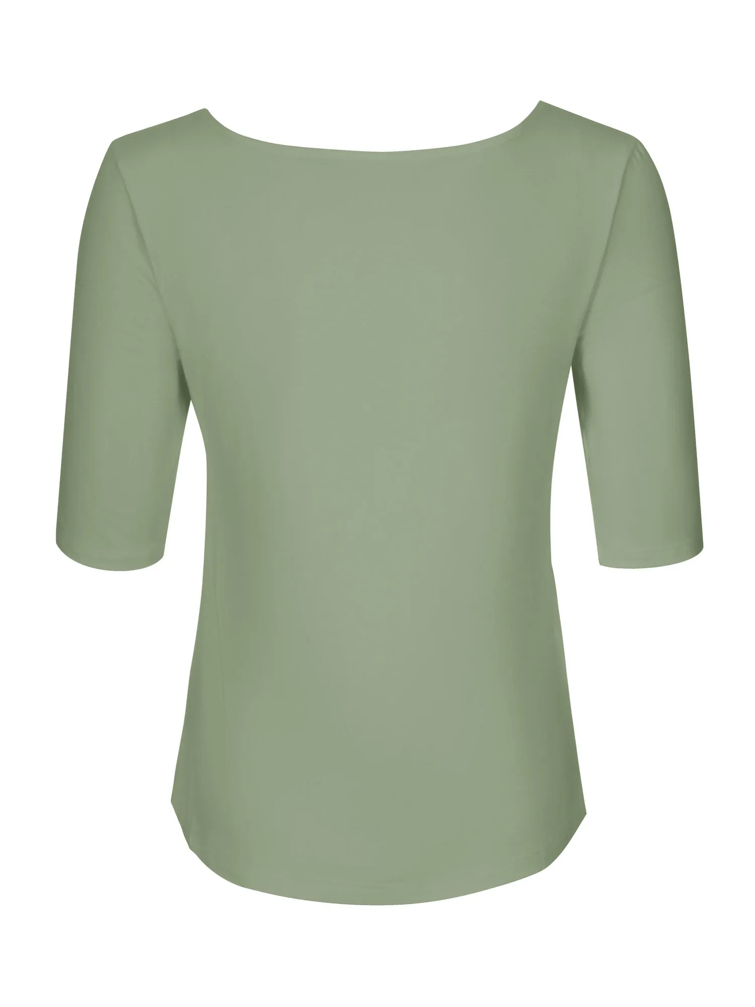 Bamboo Boat Neck Mid Sleeve Tee - Eucalyptus
