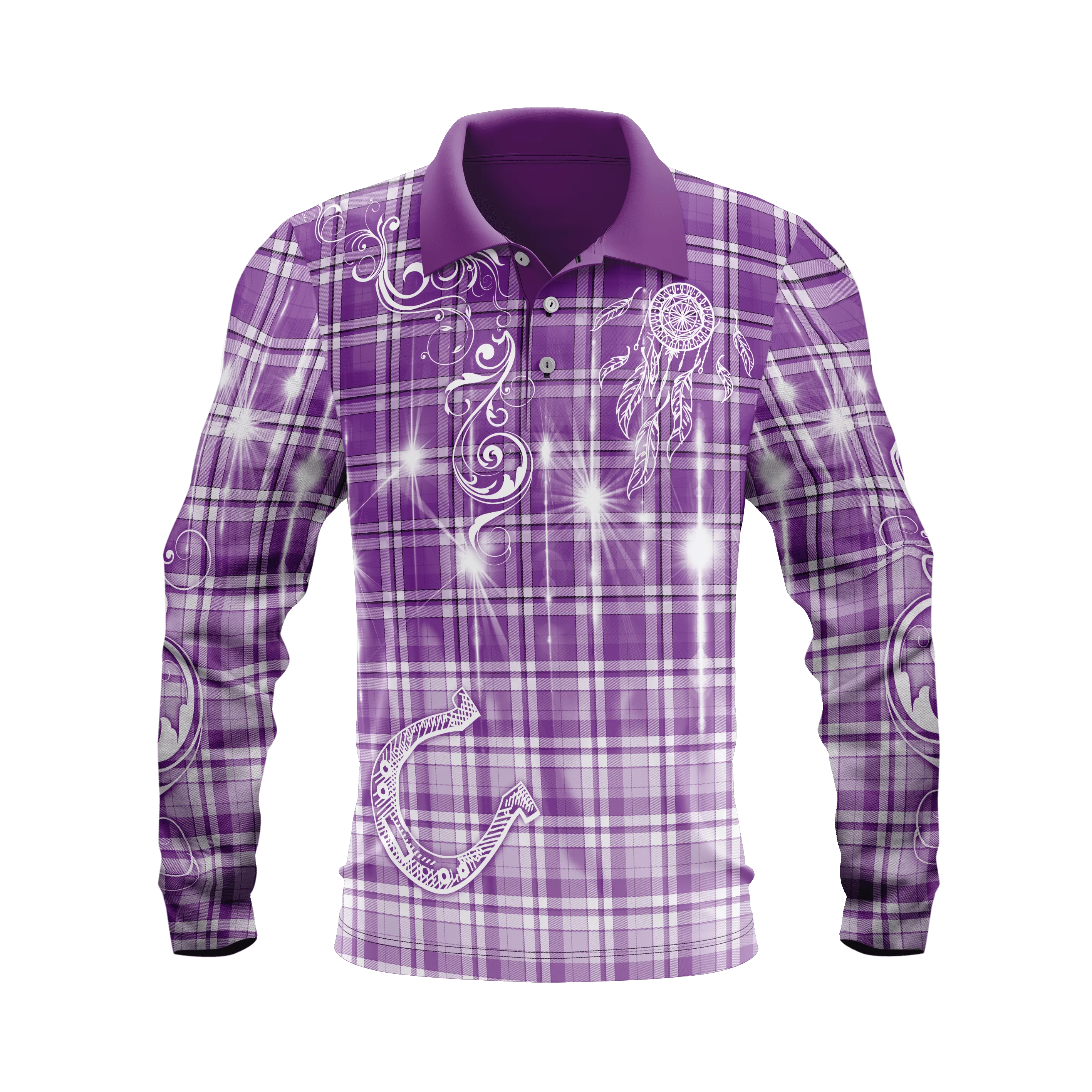 Barrel Racing Purple Cowgirl Polo Shirt