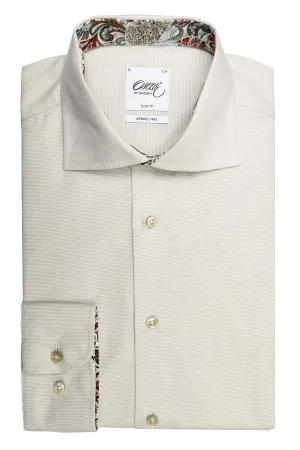 Bege slim fit shirt with contrast details