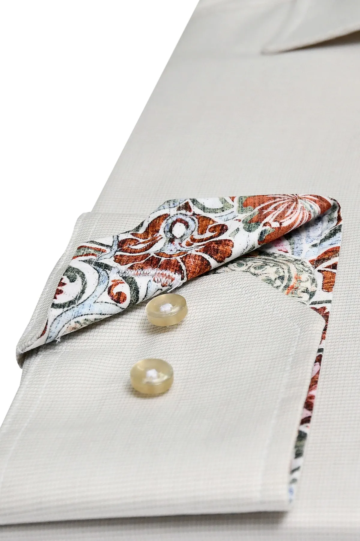 Bege slim fit shirt with contrast details
